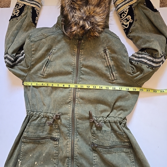 Free People Golden Quills Womens Military Parka Size XS See Measurements - Picture 15 of 15